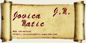 Jovica Matić vizit kartica